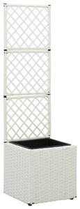 VidaXL Gredica s rešetkom i 1 posudom 30x30x107 cm poliratan bijela