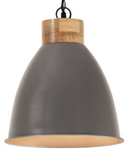 VidaXL Industrijska viseća svjetiljka siva 35 cm E27 od željeza i drva