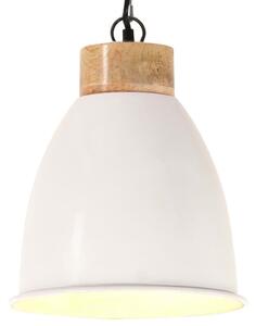VidaXL Industrijska viseća svjetiljka bijela 23 cm E27 željezo i drvo