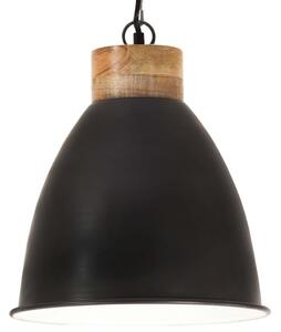 VidaXL Industrijska viseća svjetiljka crna 35 cm E27 od željeza i drva