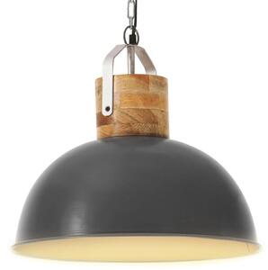 VidaXL Industrijska viseća svjetiljka siva okrugla 42cm E27 drvo manga