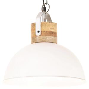 VidaXL Industrijska viseća svjetiljka bijela okrugla 32 cm E27 mango