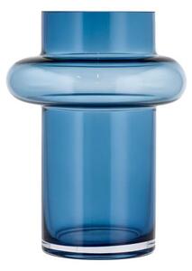 Tamnoplava staklena vaza Lyngby Glas Tube, visina 20 cm