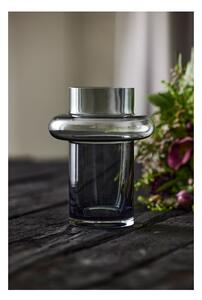 Siva staklena vaza Lyngby Glas Tube, visina 20 cm