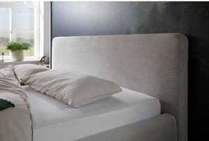 Bež krevet od samta s podnicom i prostorom za odlaganje Meise Möbel Mattis Cord, 160 x 200 cm