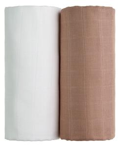 Set od 2 pamučna ručnika u bijeloj i bež T-TOMI Tetra, 90 x 100 cm
