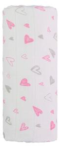 Pamučni ručnik za kupanje T-TOMI Tetra Pink Hearts, 120 x 120 cm