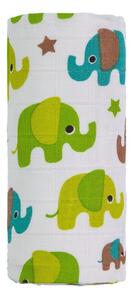 Dječji ručnik T-TOMI Green Elephant, 120 x 120 cm