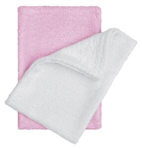 Set od 2 bambusova ručnika za kupanje u bijeloj i ružičastoj T-TOMI