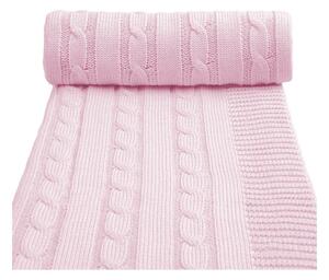 Ružičasta pletena dječja deka s udjelom pamuka T-TOMI Spring, 80 x 100 cm