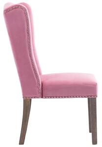Blagovaonske stolice 6 kom ružičaste baršunaste