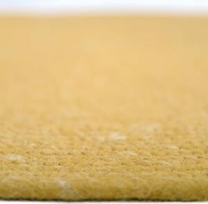 Senf žuti ručno rađeni tepih od mješavine vune i pamuka Nattiot Neethu, ø 110 cm