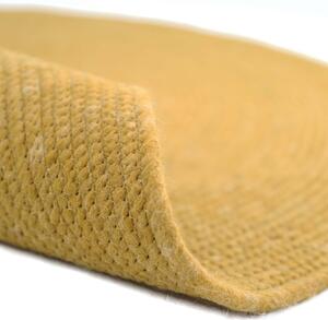 Senf žuti ručno rađeni tepih od mješavine vune i pamuka Nattiot Neethu, ø 140 cm