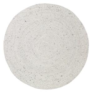 Bijeli ručni tepih od mješavine vune i pamuka Nattiot Neethu, ø 140 cm