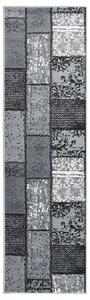 VidaXL Tepih-staza BCF siva s četverokutnim uzorkom 60 x 250 cm
