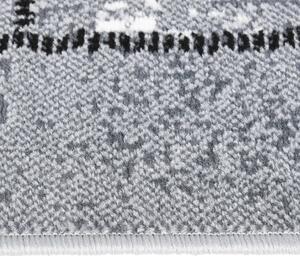 VidaXL Tepih-staza BCF siva s četverokutnim uzorkom 60 x 250 cm