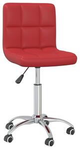 VidaXL Okretna uredska stolica od umjetne kože crvena boja vina