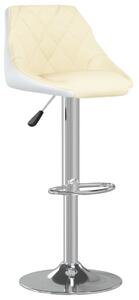 VidaXL Barski stolac od umjetne kože krem-bijeli