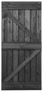 VidaXL Vrata od masivne borovine 90 x 210 cm crna