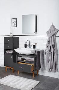 Antracitno sivi zidni/s ogledalom kupaonski ormarić 50x58 cm Color Bath – Tom Tailor