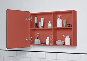 Crveni zidni/s ogledalom kupaonski ormarić 80x58 cm Color Bath – Tom Tailor