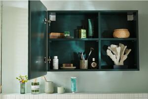 Tamno zeleni zidni/s ogledalom kupaonski ormarić 80x58 cm Color Bath – Tom Tailor