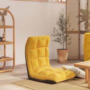 VidaXL Sklopiva podna stolica od tkanine boja senfa