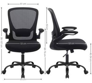 Uredska stolica sa sklopivim naslonima za ruke, ergonomska računalna stolica