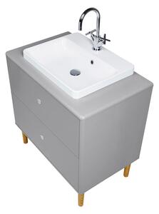 Sivi zidni ormarić s umivaonikom bez slavine 80x62 cm Color Bath – Tom Tailor