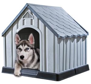 VidaXL Kućica za pse siva 92 x 87 x 91 cm plastična