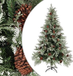 VidaXL Božićno drvce sa šiškama zeleno-bijelo 120 cm PVC i PE