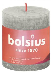 Bolsius rustične debele svijeće Shine 4 kom 80 x 68 mm pješčano sive