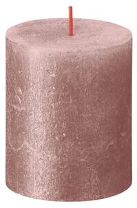 Bolsius rustične debele svijeće Shimmer 4 kom 80 x 68 mm ružičaste
