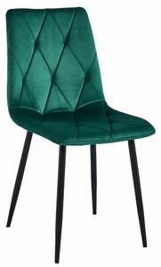 Tamno zelena blagovaonska stolica od baršuna LIBRA