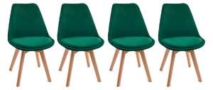 Set stolica od baršuna u skandinavskom stilu GREEN GLAMOR 3+1 GRATIS
