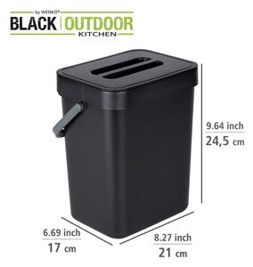 Crna viseća kanta za otpatke Wenko Black Outdoor Kitchen Tago, 5 l