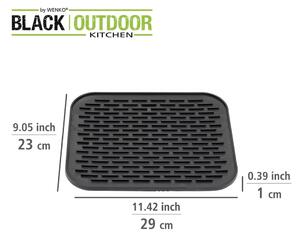Crna silikonska kuhinjska prostirka Wenko Black Outdoor Kitchen Minu