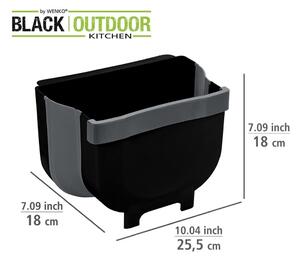Crna viseća kanta za otpatke Wenko Black Outdoor Kitchen Fago, 5 l