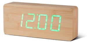 Svijetlosmeđa budilica sa zelenim LED zaslonom Gingko Slab Click Clock