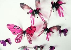 Set od 18 ružičastih naljepnica s 3D efektom Ambience Butterflies