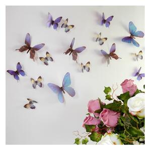 Set od 18 plavih naljepnica s 3D efektom Ambience Butterflies