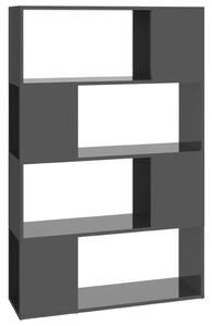 VidaXL Ormarić za knjige / pregrada visoki sjaj sivi 80x24x124,5 cm