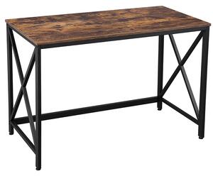 VASAGLE računalni stol 115 x 60 x 76 cm, Rustik smeđe-crni | VASAGLE