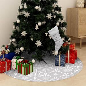 VidaXL Luksuzna podloga za božićno drvce s čarapom bijela 122 cm