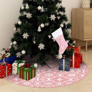VidaXL Luksuzna podloga za božićno drvce s čarapom ružičasta 90 cm