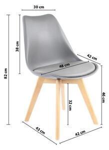 Blagovaonske stolice 4 kom sive skandinavski stil Basic
