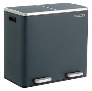 Sakupljač otpada, dupla kanta, 2 x 24 litre dimno siva | SONGMICS