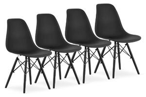 Garnitura crnih stolica Skandinavski stil DARK CLASSIC 3+1 GRATIS!
