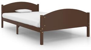 VidaXL Okvir za krevet od masivne borovine tamnosmeđi 120 x 200 cm