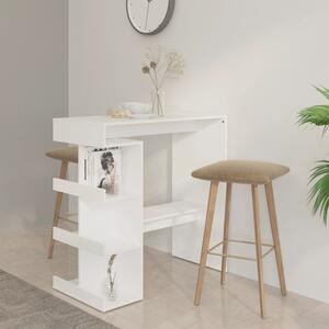 VidaXL Barski stol sa stalkom za pohranu bijeli 100x50x101,5cm iverica